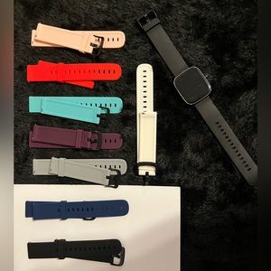 Amazfit Watch with set of 8 watch bands + original band + charger